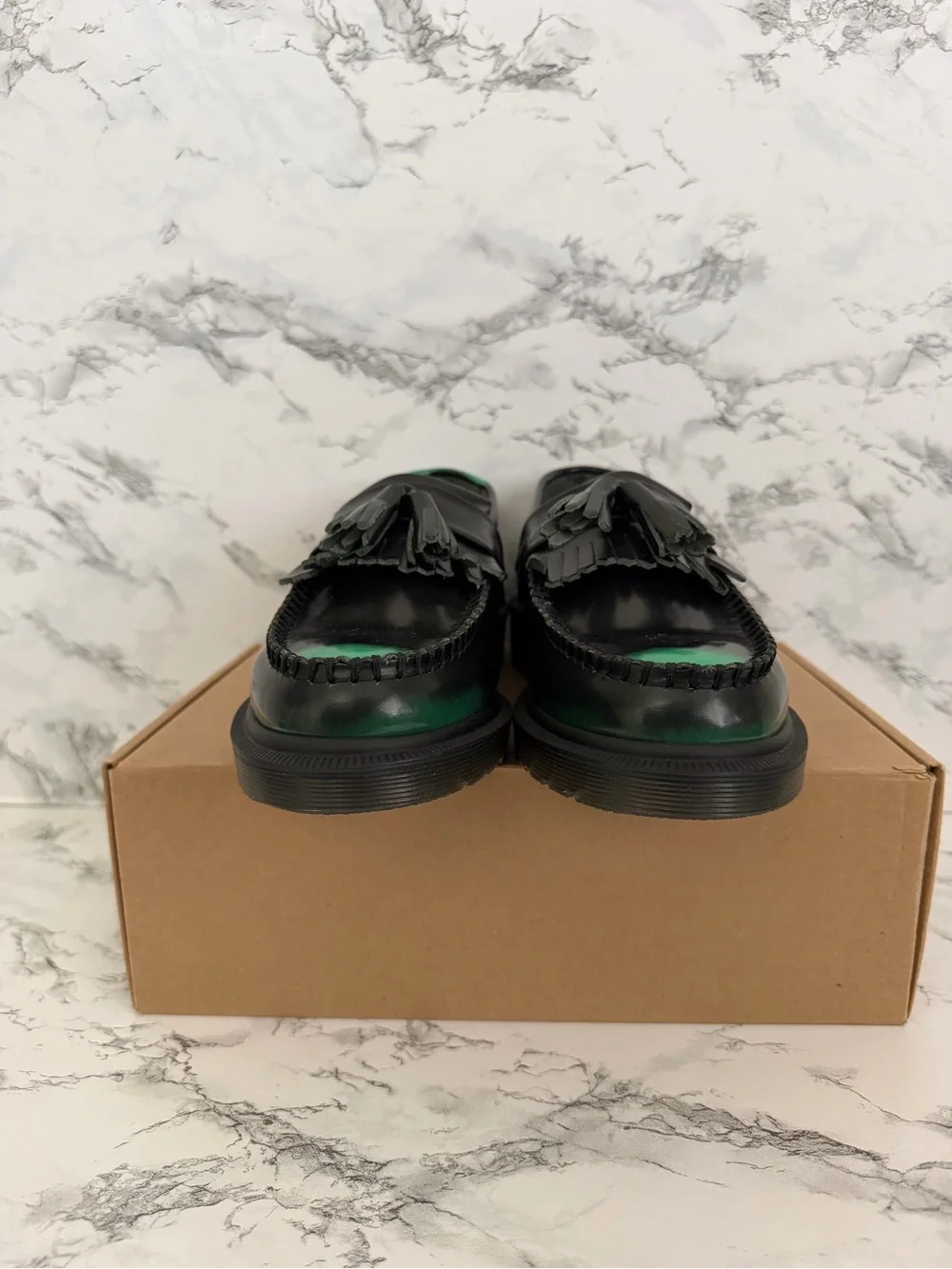 Dr. Martens Adrian Tassel Platform Loafers Shoes Preppy Leather Black Men Size 6